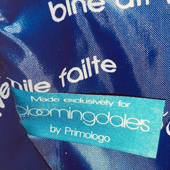 BLOOMINGDALE'S BLUE CANVAS LOGO TOTE BAG NEW WITH TAG - Picture 4 of 5